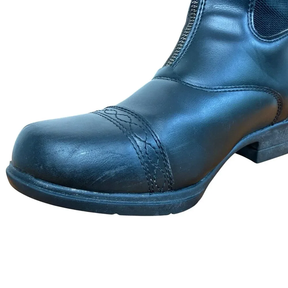 Moretta Clio Paddock Boots Women’s 5 Black Front Zip Equestrian Riding Chelsea